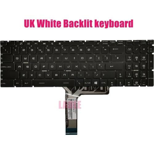 UK White Backlit keyboard for MSI GE62 2QC/GE62 2QL(MS-16J2)/GE62 6QC/GE62 6QL(MS-16J5) Apache