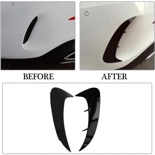 Car Rear Bumper Spoiler Air Vent Cover For Ben A-Class A180L A200L 2019 Gloss Black Rear Bumper Fins Splitters Spoiler Stickers