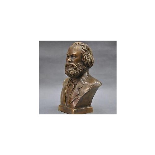 Free shipping Old 7'' German Great Communist Carl portrait Marx Engels Lenin Stalin Marx Bust BRASS Statue decoration brass fact