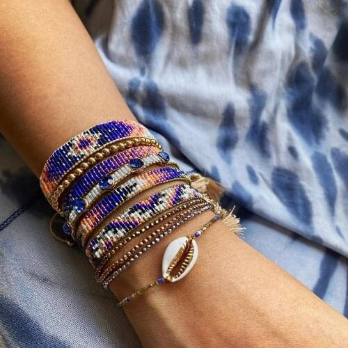 BLUESTAR Geimetric Pattern Bracelets MIYUKI Bead Bracelets For Women Jewelry Handmade Shell Jewellery 2021