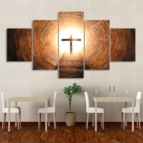 Diy Diamond Painting 5Pieces Glowing Jesus Crosses 5D Square round Diamond Embroidery Full Kit Diamond Mosaic WallStickerZP-3146