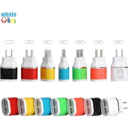 200pcs 2USB EU US Plug Travel Charger mobile phone charger 5v 1A 2.1A adapter IC smart phone travel for mobile phone