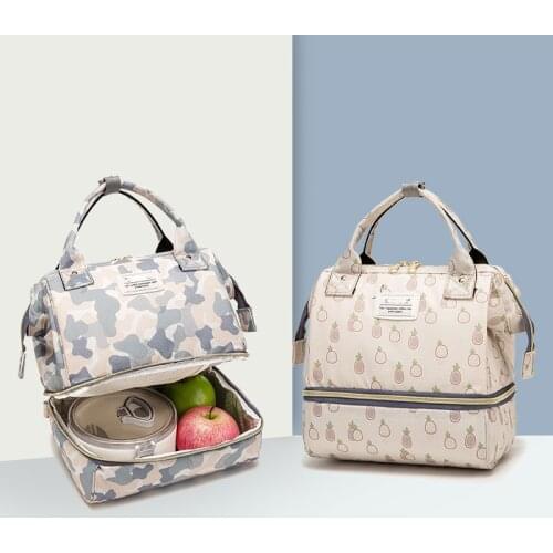 Double Layer Heat Preservation Mommy Backpack Waterproof Oxford Baby Diaper Bags Fashion Light Weight Women Maternity Handbag