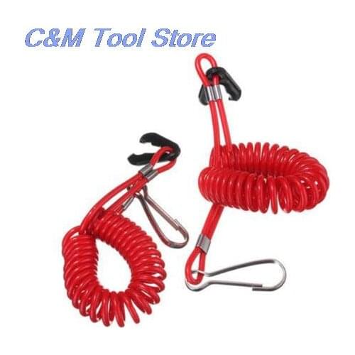 Hot JETTING Red 1PC/2pcs/5pcs Boat Outboard Engine Motor Lanyard Kill Stop Switch Safety Tether For