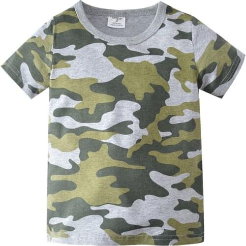 Funnygame Summer Boys Camouflage T shirts Cotton Baby Girls Clothes New Kids Tees Tops Short Sleeve Toddler T shirts For Boys