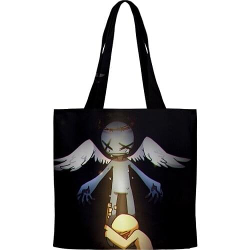 Isaac Hip Hop Handbags Cloth Canvas Tote Bag Print Shopping Bags Reusable Shoulder Shopper Bags Casual Pacakge