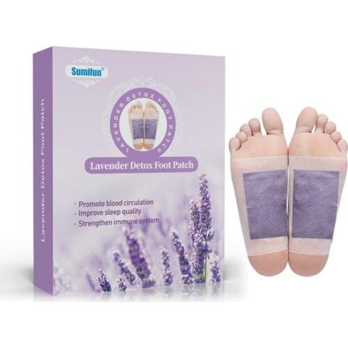 Sumifun 12Pcs/Box Lavender Essential DetoxFoot Patches Feet Slimming Cleansing Herbal Body Health Adhesive Pad Weight Loss
