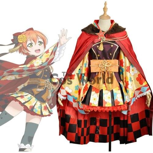 Love Live School Idol Project Hoshizora Rin Flower Tops Stripes Kimono Yukata Dress Uniform Outfit Anime Cosplay Costumes