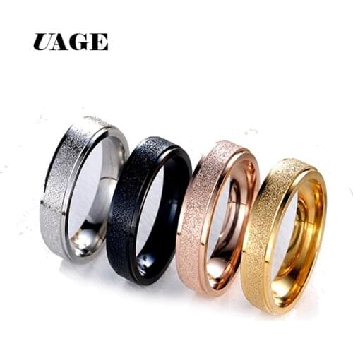 UAGE Fashion Simple Matt 316L Stainless Steel Rings for Women 2018 jewelry wholesale Party Gift Dropshopping