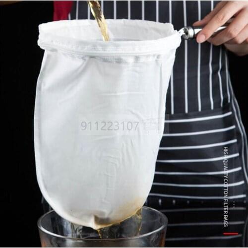 Milk Tea Filter Bag With Handle Hong Kong Style Steel Ring Coffee Cotton Cloth Filter Bulk Foam Filter Kitchen Accessories