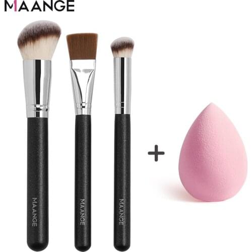 MAANGE 3/4 Pcs Makeup Brushes Set Foundation Concealer Nose Shadow Mask Brush Cosmetic Make Up Beauty Brushes Tool Kit Maquiagem