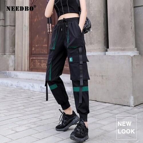 NEEDBO Cargo Pants Women Pockets High Waist Women Pants High Quality Casual Pantalon Femme Punk Harajuk Trouser Women Pants