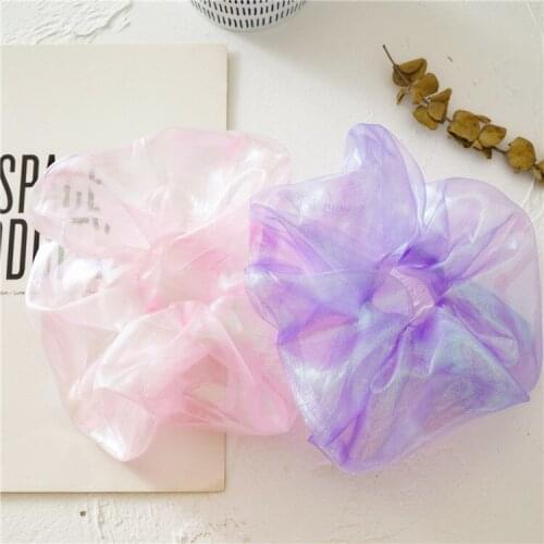 New Fashion Large Fantasy Shiny Cloth Boutique Large Intestine Ponytail Elastic Hair Bands for Women Girls Hair Accessories