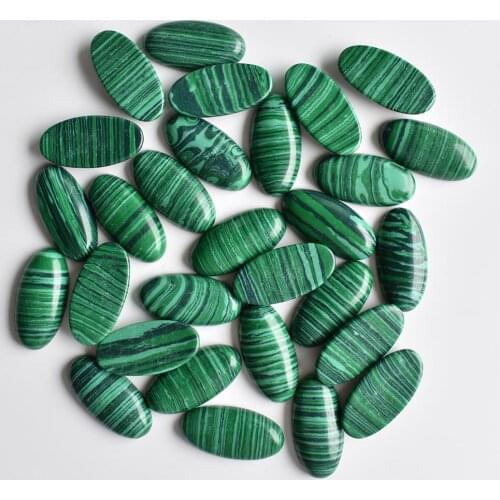 Wholesale 20pcs/Lot good quality malachite stone oval shape cab cabochons for Jewelry Accessories beads 15x30mm free shipping