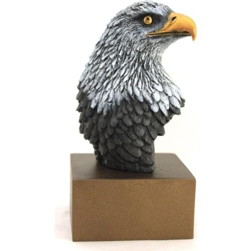 Eagle Head Sculpture BUST Black or White Trinket home decoration sculpture decor object Hand made Bronze color Grey Color