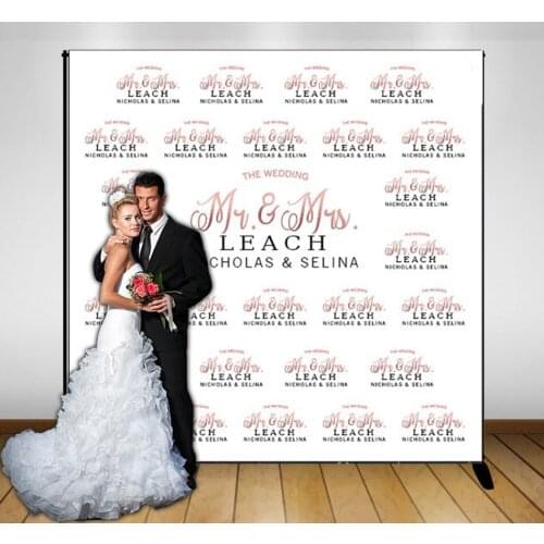 Custom rose gold and black step and repeat photo backdrop High quality Computer print wedding photo studio background