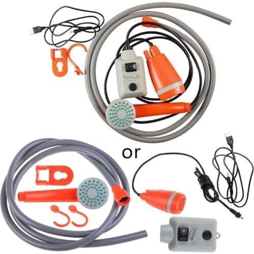U2JB Portable Outdoor Shower Pump Waterproof Multi-purpose Car Camping Shower Head USB Rechargeable Power Pump for Family