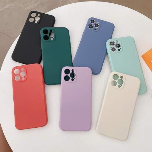 Simple Candy Color TPU Soft Rubber Silicone Back Phone Case Cover Shell For iPhone 7 8 Plus 11 12 Pro Max 12 mini XR XS Max Skin