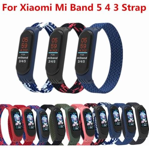 Hot new Strap For Xiaomi Mi Band 5 4 3 Weave Color TPU Wristband Bracelet Replacement For Xiaomi Band 5 MiBand 4 Wrist Strap