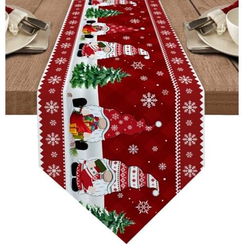 Christmas Gnome Snowflake Table Runner Luxury Wedding Table Decor Tablecloth Christmas Decorations For Home Tablecloth
