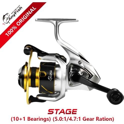 Anyfish STAGE Spinning Fishing Reel 2000/3000/4000/5000/6000 model Gear ratio 5.0:1/4.7:1 Max drag 6kg/8kg 10+1 ball bearings