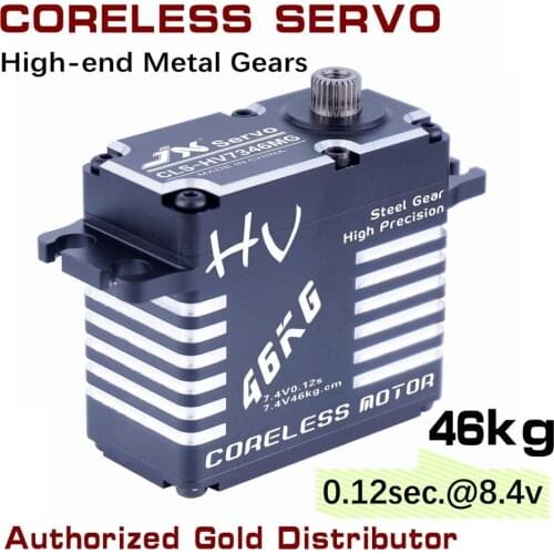 JX HV7346MG 46KG high speed big torque coreless servo metallic case&gears for industry robot arm/airplane/rc car standard servo