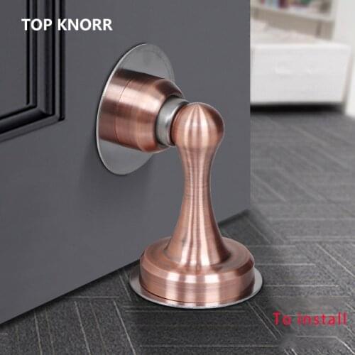 Top stainless steel magnetic door stickers hidden door clip grip floor wall nailless door fastener hardware