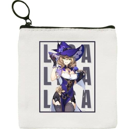 Game Project Genshin Impact Funny Canvas Coin Purse Coin Purse Collection Canvas Bag Small Wallet Zipper Key Bag Hand Gift