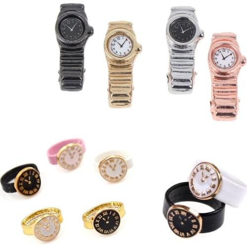1PCS 1:12 Scale Miniature Watch for Dollhouse Decor Mini Furniture Toy Dolls Accessories