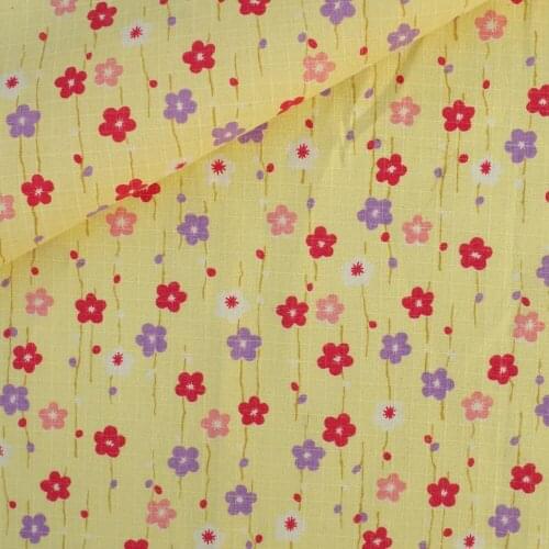 140cmx50cm Ripstop Cotton Linen Fabric for handmad, bed, bag, curtain - Sakura - yellow (LF146)