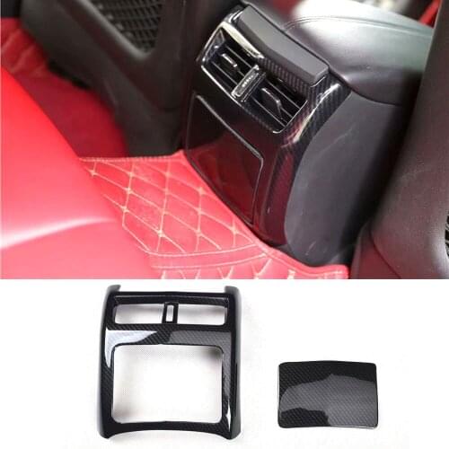 2pcs/set Car Rear Air Vent Decoration Cover Anti-kick Trim Styling Molding For Cadillac ATSL 2014 2015 2016 2017