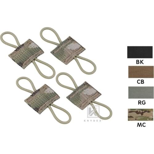 KRYDEX Elastic PTT Storage Retainer MOLLE Conversion Buckle Antenna Communication Cable Hydration Tube Route Loop Organizer 4PCS