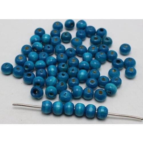 500 Blue 8mm Round Wood Beads~Wooden Spacer Beads Jewelry Making