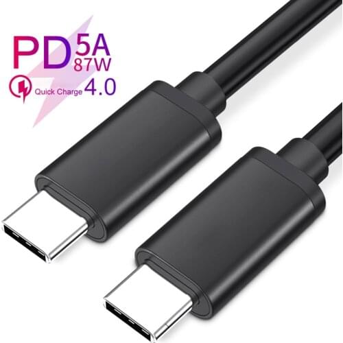 5A USB C to USB Type-C Cable For Xiaomi Mi 10 Pro Samsung 20 Huawei Mate 40 Type C PD Fast Charger Data Cable USB-C Type-c Cable