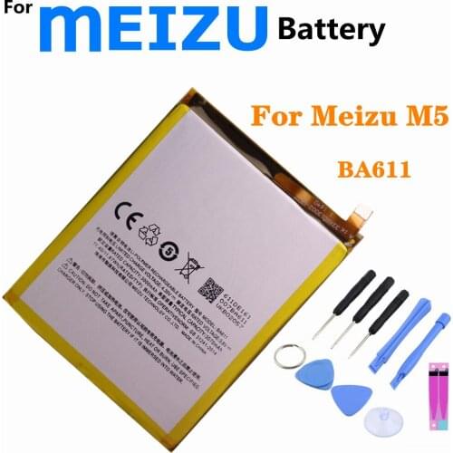 BA611 3070mAh Battery For Meizu Meilan M5 M611H M611 Mobile Phone Battery High Quality Smartphone Bateria + Tools