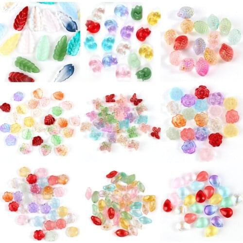 20pcs/pack Czech Crystal beads crystal Mixed Color Glass Star Heart Leaves beads for Jewelry making Necklaces Best quality