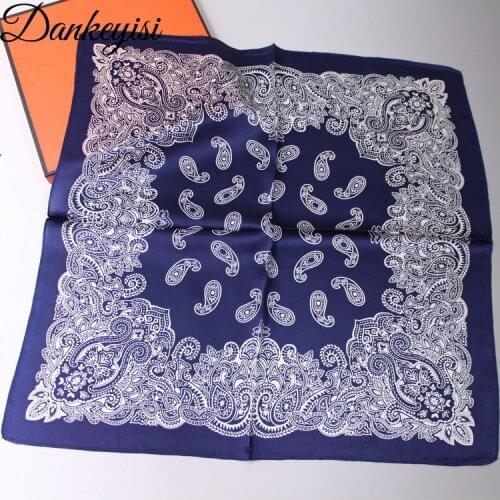 DANKEYISI Small Silk Man Scarf Men Pure Silk Handkerchief Women Hair Scarf Female Neck Square Scarf Bandana Headwear