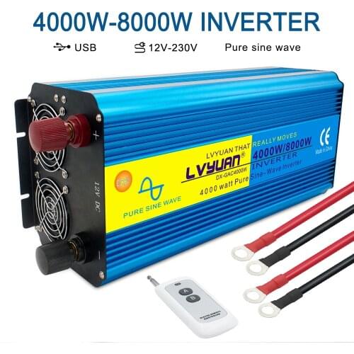 Pure Sine Wave Inverter 8000W Voltage Transformer DC12V 220V Universal Inversor Onda Pura Outlet For Camping Converter Adapter