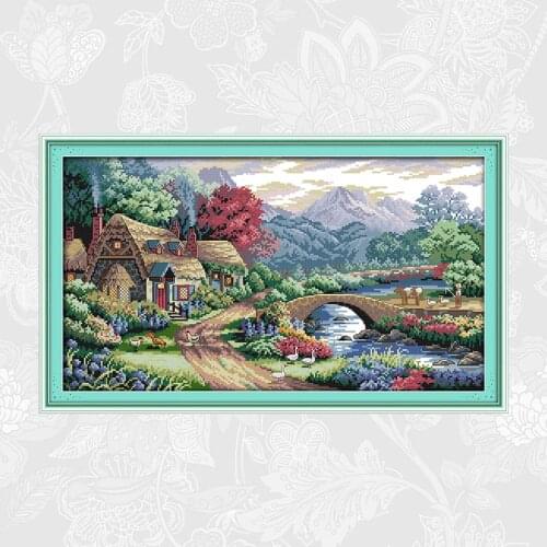 Joy Sunday Cross Stitch Farm Scene Patterns 14CT 11CT DIY Handwork Embroidery Needlework Set Wholesale Home Decoration
