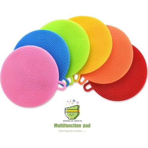 Kitchen Tools Brush Cleaner Silicone Dishwashing Sponge For Kitchen Accessories Dish Fruit Washing Cleaning Brush Home Supplies