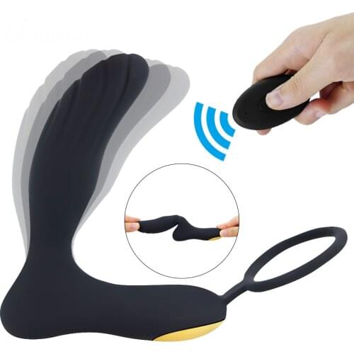 Male Anal Vibrator Remote Control Penis Vibrating Ring Prostate Massager Men Anal Plug Powerful Sex Toys for Men