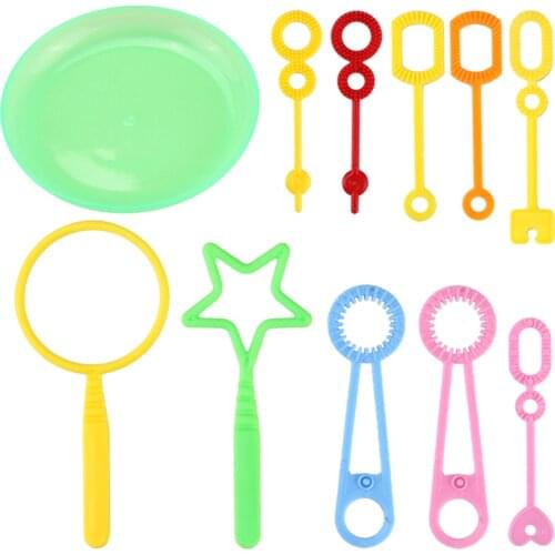 12pcs Funny Bubbles Makers Set Blowing Bubble Blower Making Wand Ring Toy for Kids Outdoor Playtime Birthday Party Backyard Game