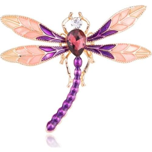 New Color Dragonfly Drip Brooch Fashion Crystal Accessories Brooch Insects Dragonfly Clothes Brooch Jewelry