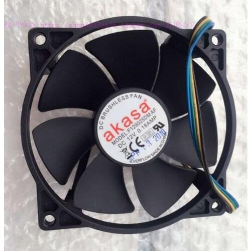 Original akasa 9025 9cm fan F129025DMAF 0.18A round cantilever 4 line speed mute