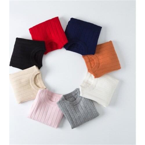 Autumn Winter Children Sweaters Pure Color Knitted Sweaters Baby Boy Girl Clothing Knit Infant Casual Toddler Long Sleeve 1-6Y