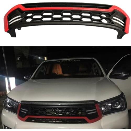Fit for Toyota Hilux Revo 2016-2020 Accessories Front racing Grill with LED Raptor Grille Cover Black Raptor Grille