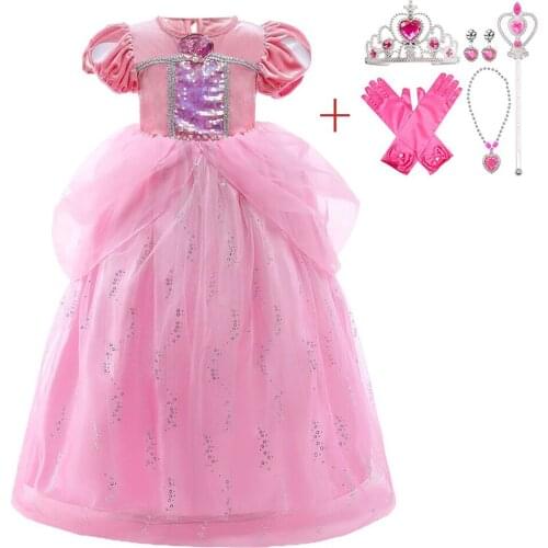 Dress For Children Wedding Prom Party Costume Kids Clothes Tulle Flower Girls Dresses Infantil Vestido Baby Girl Cosplay Costume