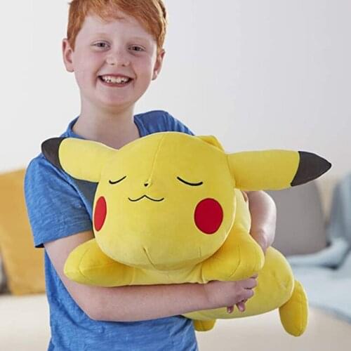 Pokemon Pikachu Plush, 18-Inch Plush Toy - Adorable Sleeping Pikachu - Ultra-Soft Plush Material, Perfect for Playing, Cuddling
