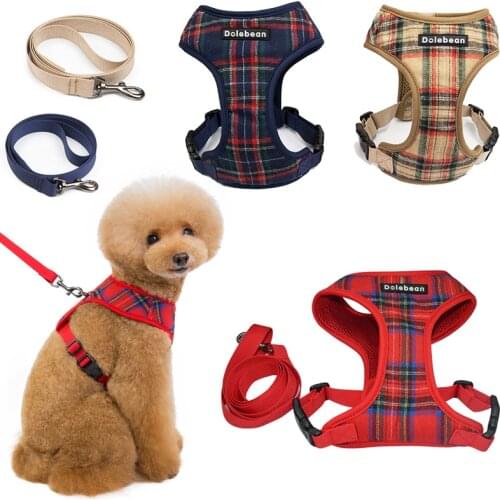 Dog Harness Soft Mesh Vest Harnesses Breathable Adjustable Comfort Harness with Leash Clip Fit Small Medium Dogs Walking Lead