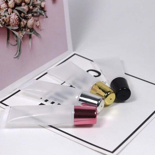 50pcs empty soft lip gloss tube with rose gold /silver cap